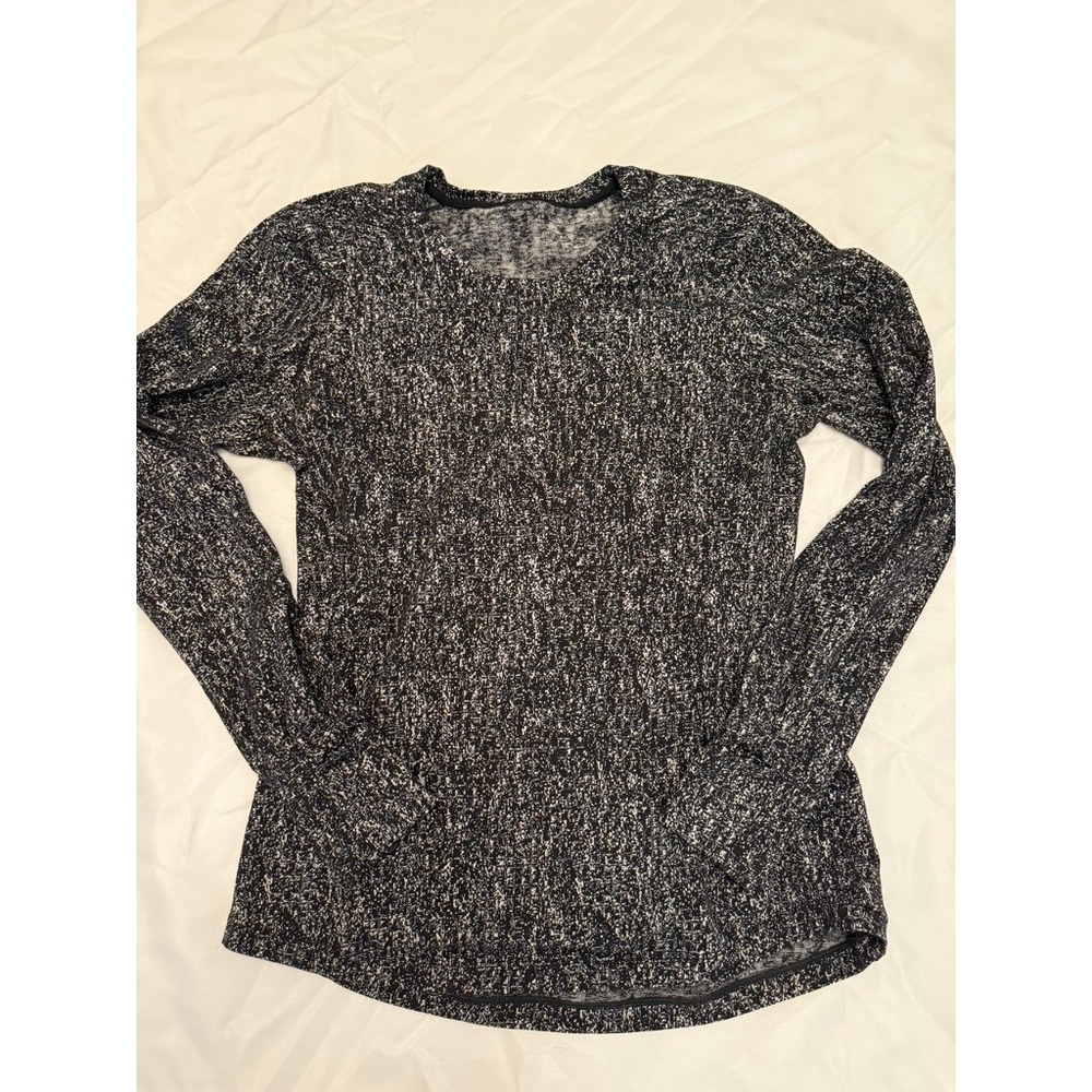 Lululemon, Swiftly Tech Long Sleeve 2.0, Black White, Size 10, MSRP $78